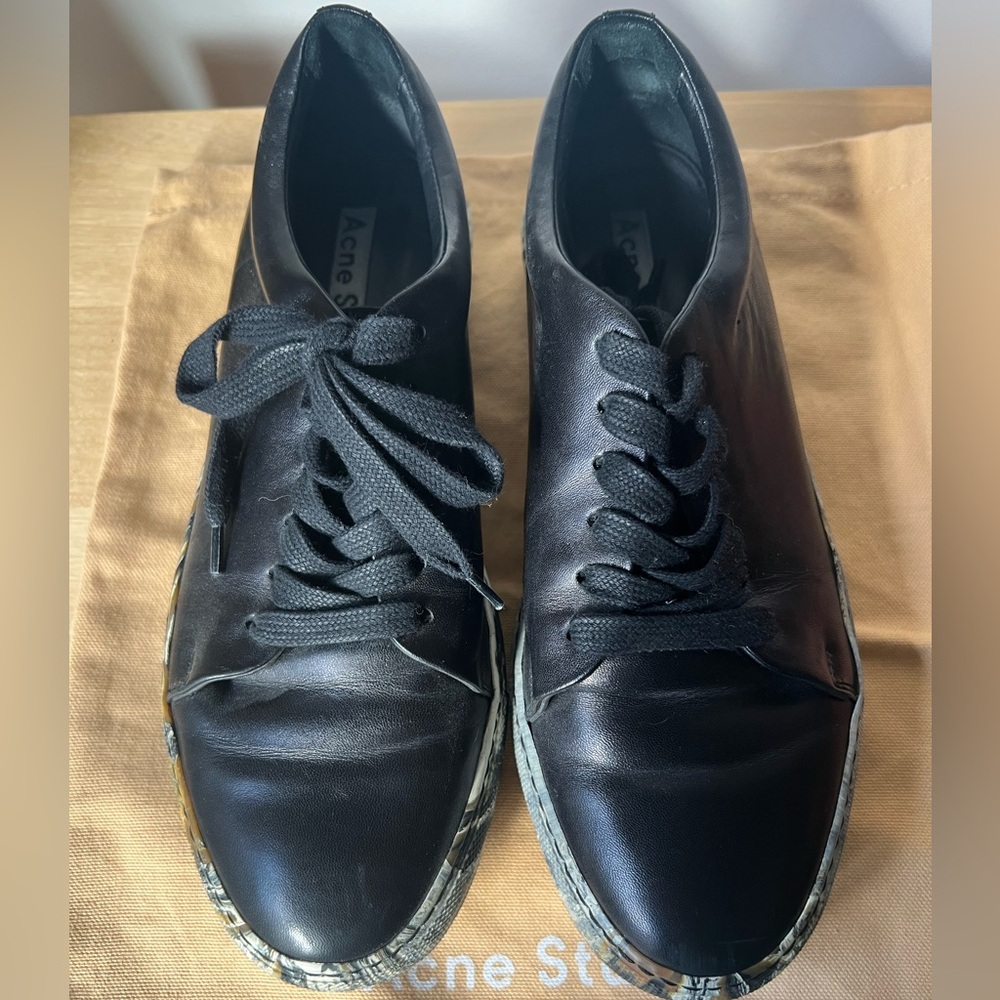 Acne Studios black leather sneakers
